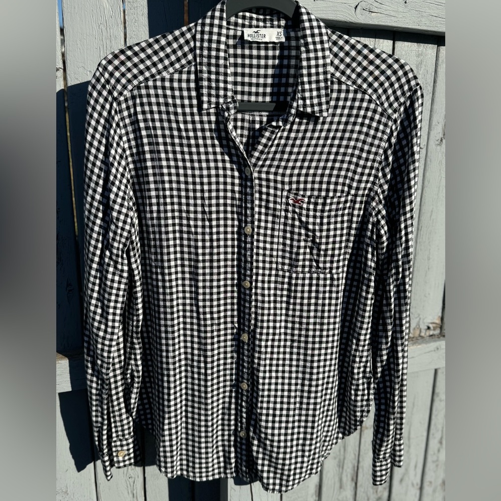 Hollister Y2K Buffalo Plaid Shirt XS Women’s Gingham Checkered Flannel X-Small